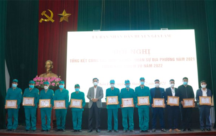 Huyện Gia Lâm tổng kết công tác quốc phòng, quân sự địa phương năm 2021, triển khai nhiệm vụ năm 2022