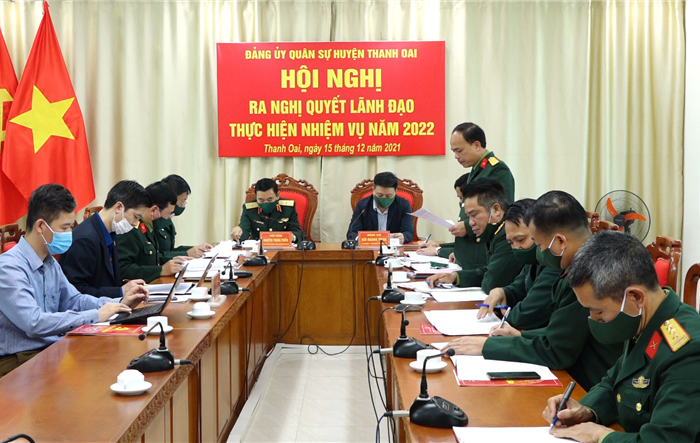 Đảng ủy Quân sự huyện Thanh Oai ra nghị quyết lãnh đạo thực hiện nhiệm vụ năm 2022