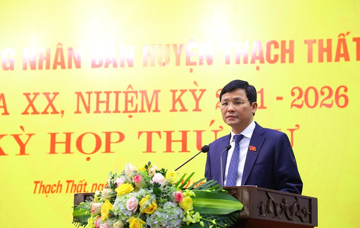 Phó Chủ tịch HĐND thành phố Hà Nội Phạm Quí Tiên dự kỳ họp cuối năm huyện Thạch Thất và huyện Mê Linh