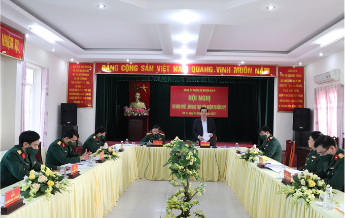 Ra nghị quyết lãnh đạo thực hiện nhiệm vụ công tác quốc phòng quân sự địa phương năm 2022