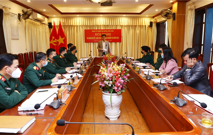 Đảng ủy Quân sự huyện Hoài Đức ra nghị quyết lãnh đạo thực hiện nhiệm vụ năm 2022
