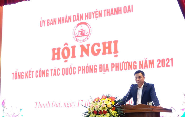 Huyện Thanh Oai: Tổng kết công tác quốc phòng địa phương năm 2021