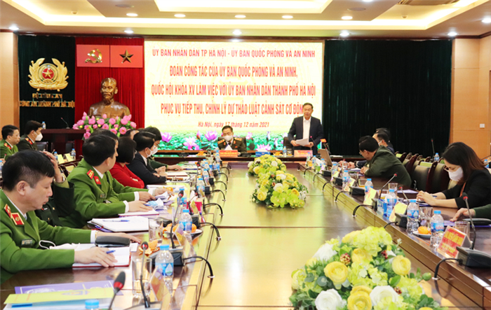 Khảo sát tiếp thu, chỉnh lý dự thảo Luật Cảnh sát cơ động tại Công an thành phố Hà Nội