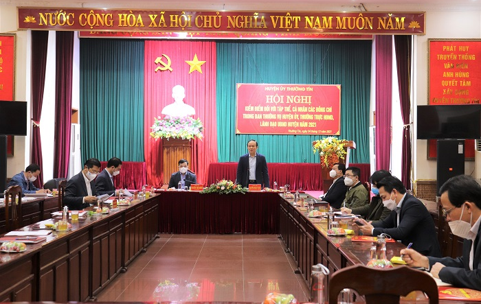 Đồng chí Nguyễn Ngọc Tuấn dự Hội nghị kiểm điểm tập thể lãnh đạo huyện Thường Tín năm 2021