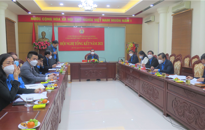 Cụm thi đua Liên đoàn Lao động 5 thành phố trực thuộc Trung ương: Tổng kết phong trào công nhân viên chức năm 2021