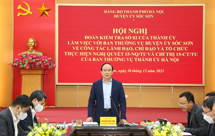 Huyện Sóc Sơn phải xác định rõ nhiệm vụ quan trọng hàng đầu là bảo đảm an ninh chính trị, trật tự an toàn xã hội để phát triển kinh tế - xã hội