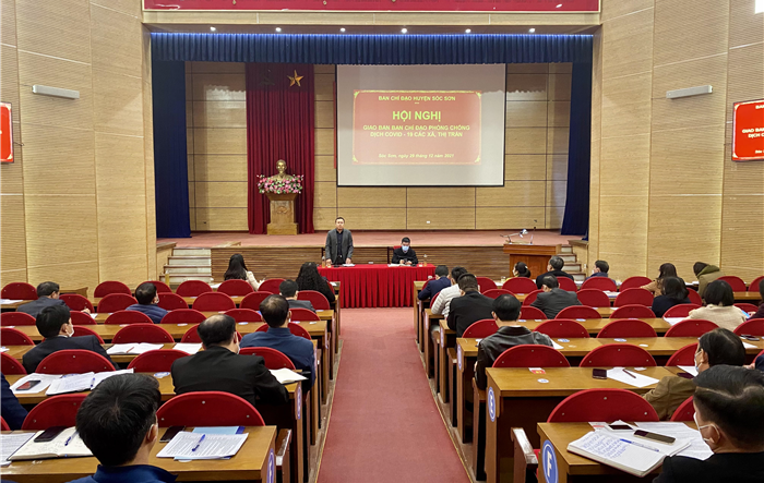 Thường trực Huyện uỷ Sóc Sơn giao ban công tác phòng, chống dịch Covid-19
