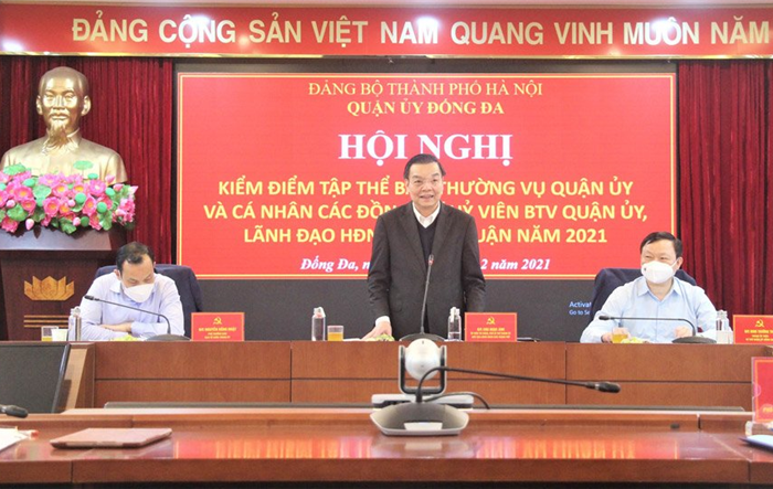 Chủ tịch UBND Thành phố dự, chỉ đạo Hội nghị kiểm điểm tập thể và cá nhân Ban Thường vụ Quận ủy Đống Đa