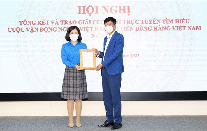 Trao giải cuộc thi trực tuyến tìm hiểu Cuộc vận động “Người Việt Nam ưu tiên dùng hàng Việt Nam” năm 2021