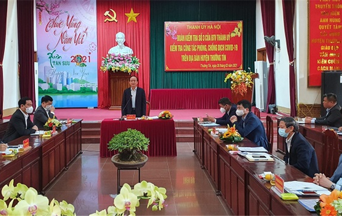 Đoàn kiểm tra số 3 của Thành ủy: Kiểm tra công tác phòng, chống dịch tại huyện Thường Tín 