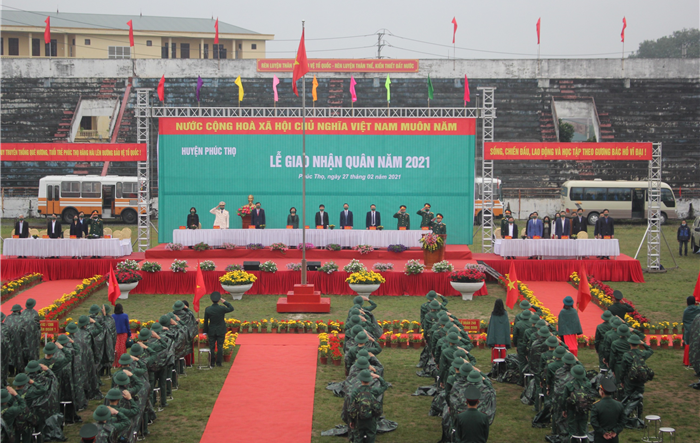 Huyện Phúc Thọ tổ chức Lễ giao, nhận quân năm 2021