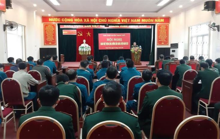 Ban Chỉ huy Quân sự huyện Thạch Thất quán triệt mệnh lệnh, hướng dẫn huấn luyện năm 2021