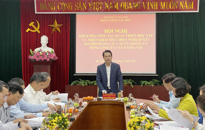 Chủ nhiệm Uỷ ban Kiểm tra Thành uỷ làm việc với Đảng uỷ Tổng công ty Vận tải Hà Nội
