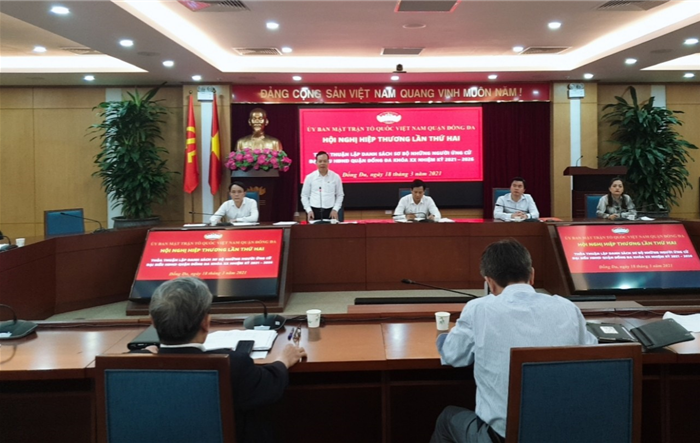 Hội nghị hiệp thương lần thứ Hai thỏa thuận danh sách sơ bộ những người ứng cử đại biểu HĐND quận Đống Đa khóa XX, nhiệm kỳ 2021- 2026
