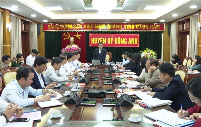 Trưởng ban Tổ chức Thành uỷ Vũ Đức Bảo làm việc với Huyện uỷ Đông Anh