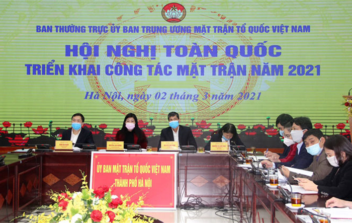 Hội nghị trực tuyến triển khai công tác Mặt trận năm 2021