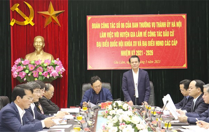 Kiểm tra công tác bầu cử đại biểu Quốc hội khóa XV và đại biểu HĐND các cấp, nhiệm kỳ 2021- 2026 tại huyện Gia Lâm