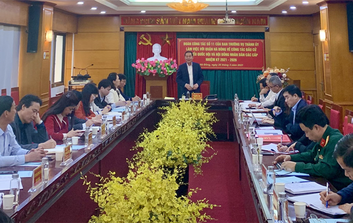 Phó Chủ tịch Thường trực Thành phố kiểm tra công tác bầu cử tại quận Hà Đông, huyện Quốc Oai