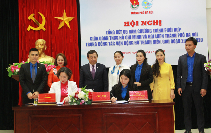 Ký kết chương trình phối hợp giữa Hội Liên hiệp Phụ nữ Thành phố và Thành đoàn giai đoạn 2021-2025