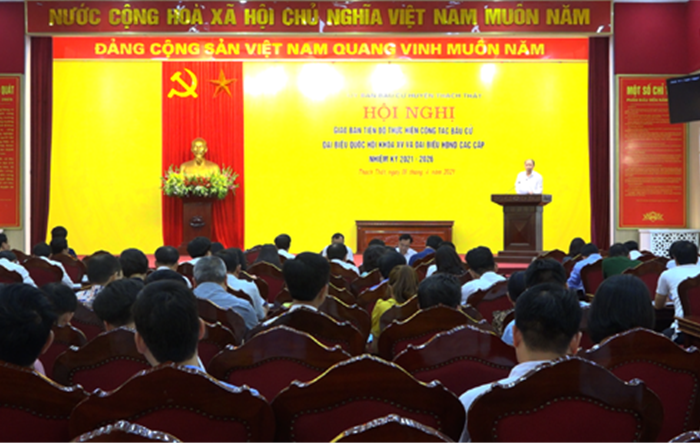 Giao ban tiến độ công tác bầu cử đại biểu Quốc hội khoá XV và đại biểu HĐND các cấp nhiệm kỳ 2021-2026