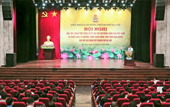 Hơn 600 cán bộ chủ chốt công đoàn Thủ đô học tập Nghị quyết Đại hội XIII của Đảng