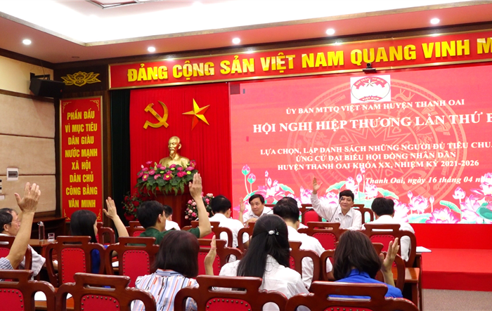 Lựa chọn lập danh sách 56 người đủ tiêu chuẩn ứng cử đại biểu HĐND huyện Thanh Oai khóa XX, nhiệm kỳ 2021-2026