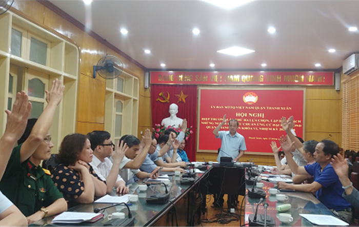 Hội nghị hiệp thương lần ba lựa chọn, lập danh sách những người đủ tiêu chuẩn ứng cử đại biểu HĐND quận Thanh Xuân khóa VI, nhiệm kỳ 2021-2026