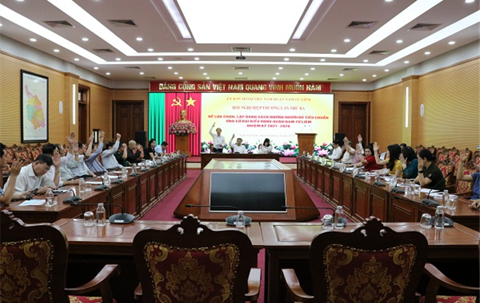 Quận Nam Từ Liêm tổ chức Hội nghị hiệp thương lần thứ ba lựa chọn danh sách những người đủ tiêu chuẩn ứng cử đại biểu HĐND Quận