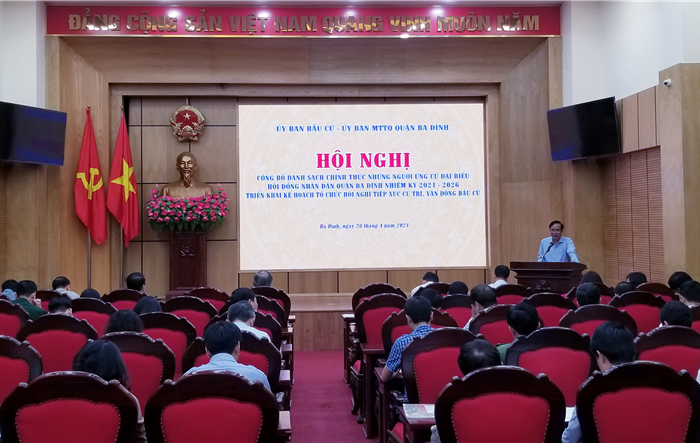 Công bố danh sách chính thức những người ứng cử HĐND quận Ba Đình khóa XX nhiệm kỳ 2021-2026