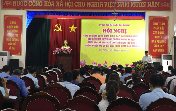 Hội nghị công bố danh sách chính thức và gặp mặt những người ứng cử đại biểu HĐND huyện Đan Phượng nhiệm kỳ 2021-2026