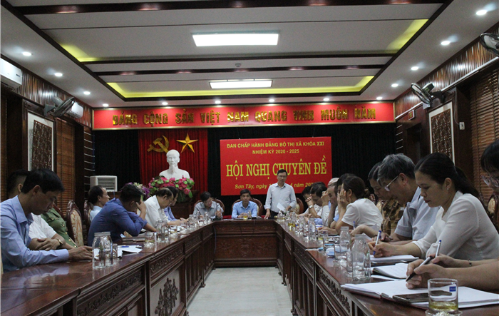 Hội nghị giao ban dư luận xã hội thị xã Sơn Tây tháng 4/2021