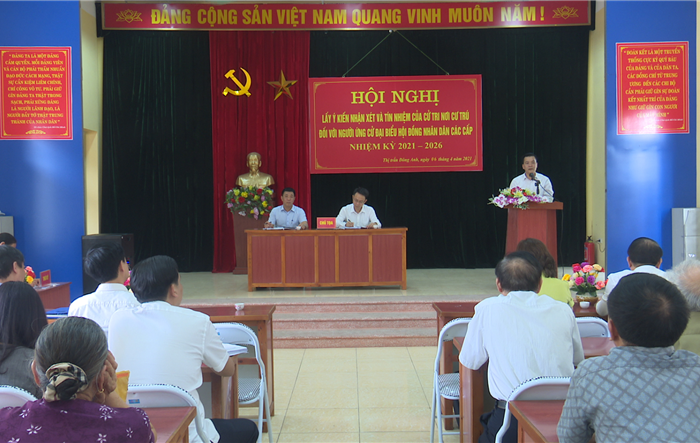 100% cử tri nơi cư trú tín nhiệm giới thiệu Bí thư Huyện ủy Đông Anh Lê Trung Kiên ứng cử đại biểu HĐND Thành phố