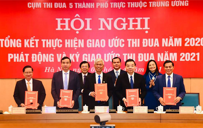 Cụm thi đua 5 thành phố trực thuộc Trung ương ký giao ước thi đua năm 2021