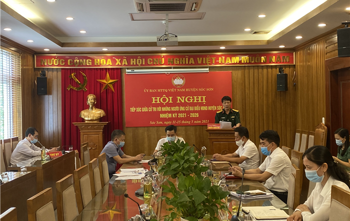 Huyện Sóc Sơn tiếp xúc cử tri, vận động bầu cử  phù hợp với yêu cầu phòng, chống dịch