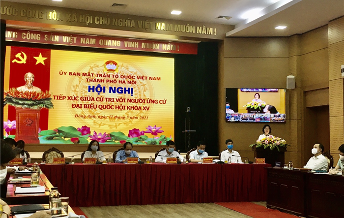 Hội nghị tiếp xúc với người ứng cử đại biểu Quốc hội khóa XV - Đơn vị bầu cử số 2 với cử tri huyện Đông Anh