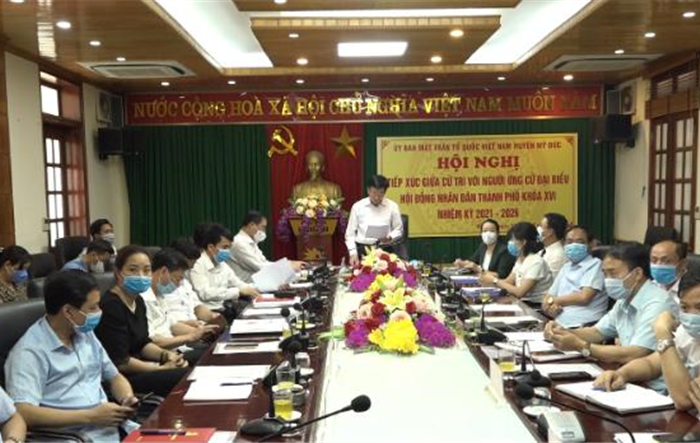 Người ứng cử đại biểu HĐND thành phố Hà Nội tiếp xúc cử tri tại huyện Mỹ Đức