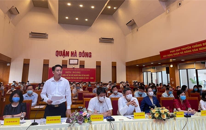 Người ứng cử đại biểu HĐND Thành phố tiếp xúc cử tri tại quận Hà Đông – Đơn vị bầu cử số 10