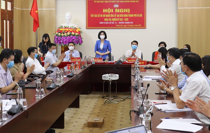 Ứng cử viên đại biểu HĐND Thành phố tiếp xúc cử tri tại Thanh Oai