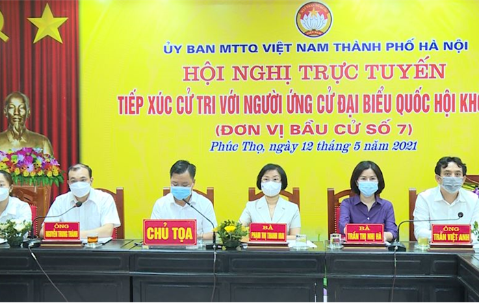 Ứng cử viên đại biểu Quốc hội khoá XV vận động bầu cử tại huyện Phúc Thọ