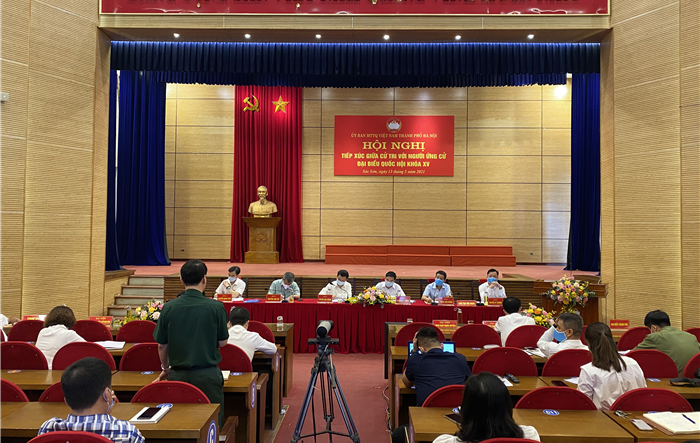 Ứng viên đại biểu Quốc hội khoá XV thành phố Hà Nội tiếp xúc cử tri huyện Sóc Sơn