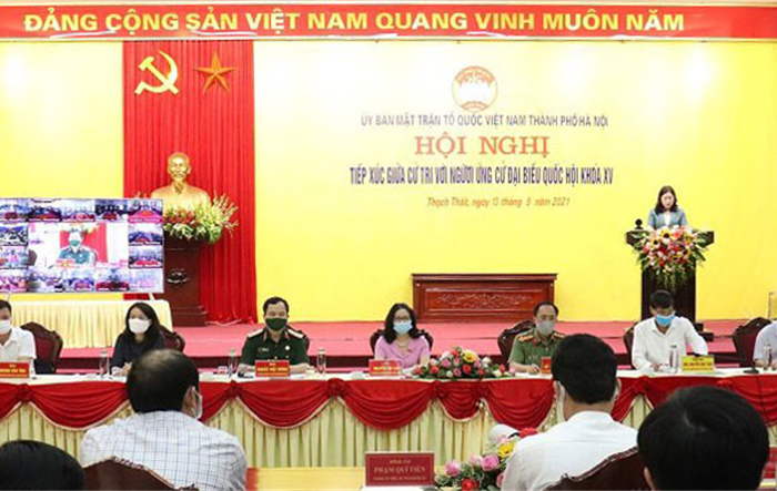 Người ứng cử đại biểu Quốc hội vận động bầu cử tại huyện Thạch Thất