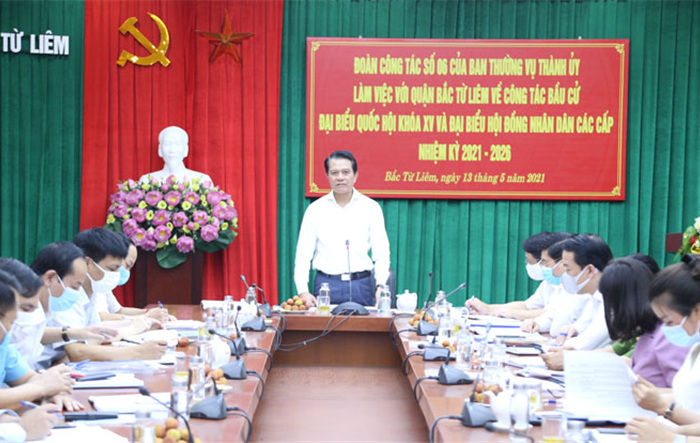 Chủ nhiệm Ủy ban Kiểm tra Thành ủy kiểm tra công tác bầu cử tại quận Bắc Từ Liêm 