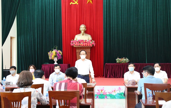 Kiểm tra và chỉ đạo diễn tập bầu cử tại khu vực phong tỏa xã Hiền Giang, huyện Thường Tín