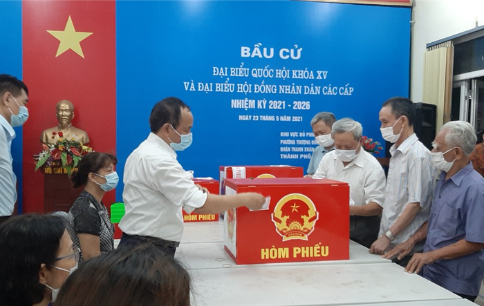 100% khu vực bầu cử quận Thanh Xuân hoàn thành công tác bỏ phiếu 