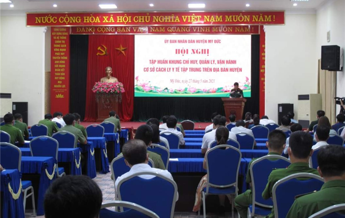 Huyện Mỹ Đức tổ chức tập huấn khung chỉ huy, quản lý, vận hành cơ sở cách ly y tế tập trung 
