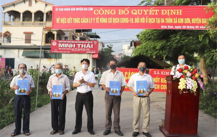 Kết thúc thời gian cách ly y tế đối với 4 thôn thuộc xã Kim Sơn, huyện Gia Lâm
