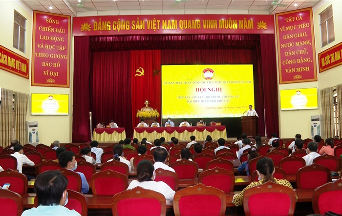 Hội nghị tiếp xúc ứng cử viên đại biểu Quốc hội khóa XV  với cử tri huyện Ứng Hòa (đơn vị bầu cử số 9)