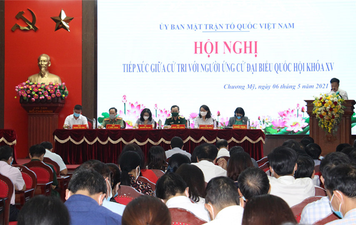 Người ứng cử đại biểu Quốc hội khóa XV tiếp xúc cử tri huyện Chương Mỹ