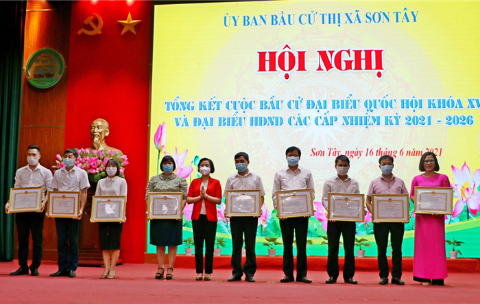 Thị xã Sơn Tây: Tổng kết công tác bầu cử đại biểu Quốc hội khóa XV và đại biểu HĐND các cấp nhiệm kỳ  2021-2026