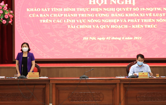 Tập trung hoàn thiện báo cáo tổng kết thực hiện Nghị quyết số 19-NQ/TW và Luật Đất đai 2013